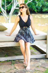 Floral Print Skirt Swim Suit